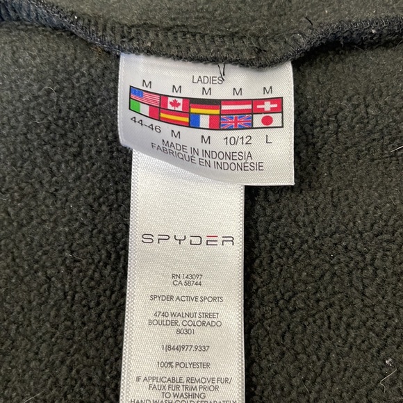 Women’s Spyder Fleece Active full zip jacket black red style 182435 size Medium - Picture 16 of 16